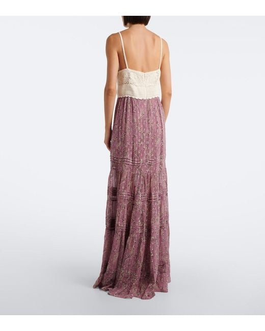 Veronica Beard Purple Josiane Floral Maxi Dress