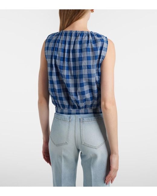 Doen Blue Theo Checked Cotton Top