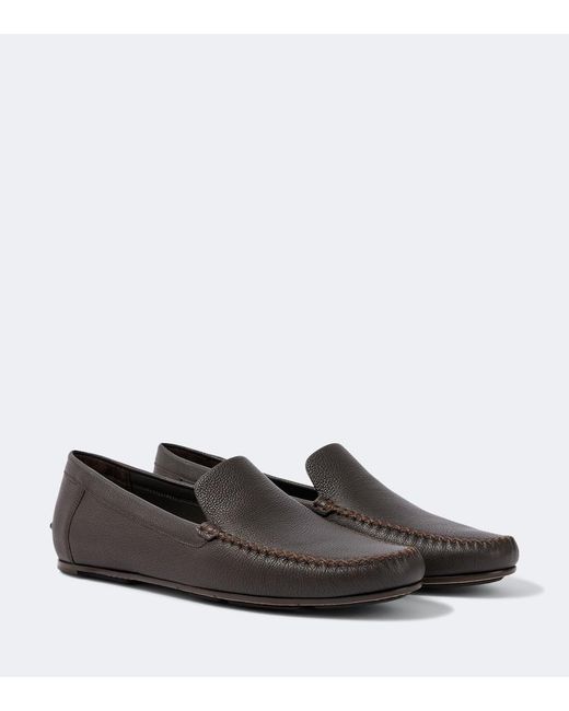 Manolo Blahnik Black Alder Leather Loafers for men