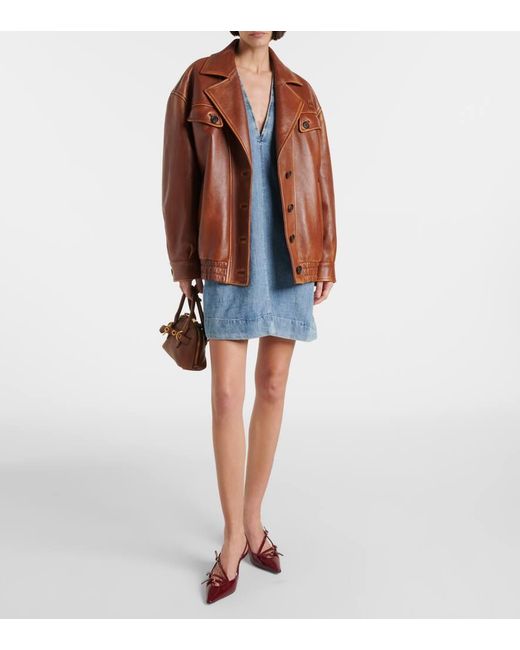 Vestido Corto De Denim 7 For All Mankind de color Blue