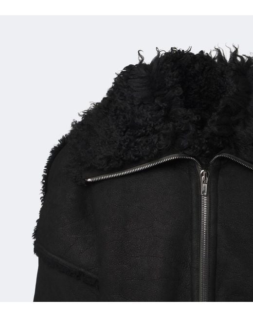 Rick Owens Black Flight Cropped Leather Jacket for men