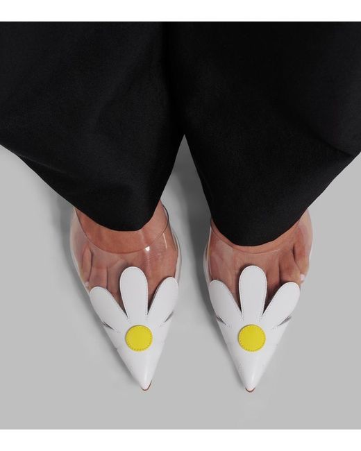 Alaïa White Bloom Floral Mules