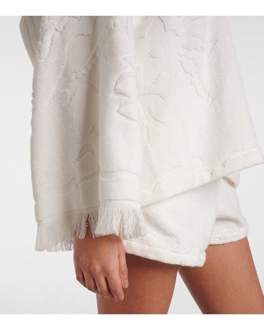 Dorothee Schumacher White Hoodie Cosy Towelling Aus Baumwollfrottee