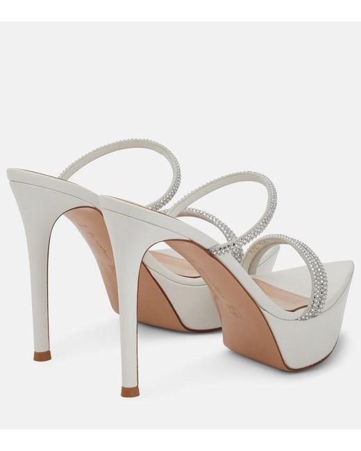 Gianvito Rossi White Cannes Leather Platform Sandals
