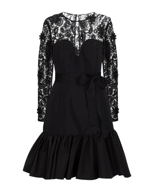 Carolina Herrera Lace-trimmed Silk Taffeta Minidress in Black | Lyst Carolina Herrera Lace-trimmed Silk Taffeta Minidress in Black | Lyst