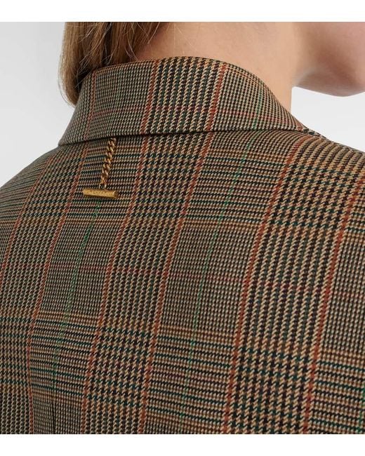Alexander McQueen Brown Country Check Wool Blazer