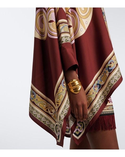 LaDoubleJ Red Foulard Printed Silk Twill Shirt