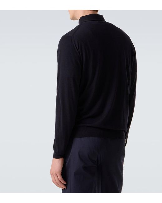Lardini Blue Virgin Wool Polo Sweater for men