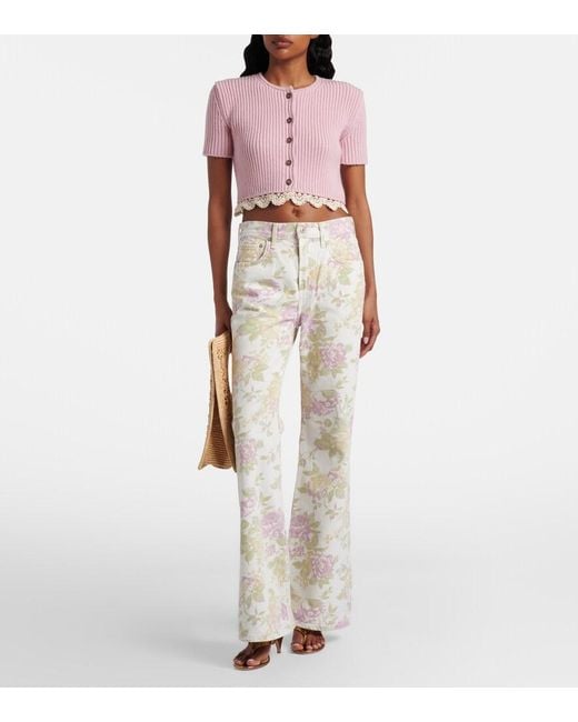 Citizens of Humanity White Kimberly '70S Floral Flared Jeans