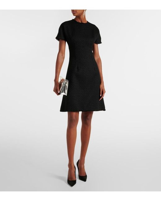 Dolce & Gabbana Black Dg Wool-Blend Tweed Minidress