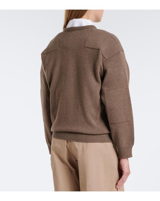 Jil Sander Brown Wool-Blend Sweater