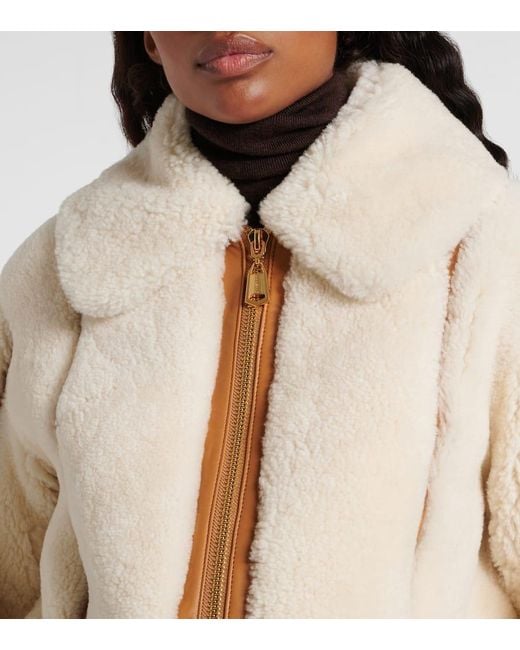 Zimmermann White Story Shearling Bomber Jacket
