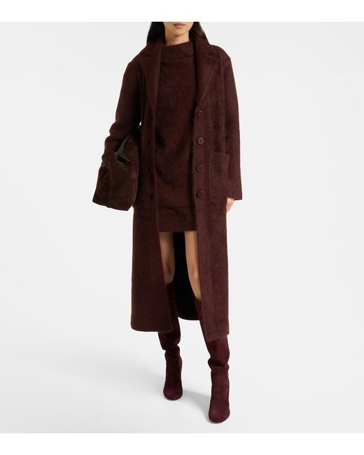 Dorothee Schumacher Red Fluffy Statement Wool-Blend Miniskirt