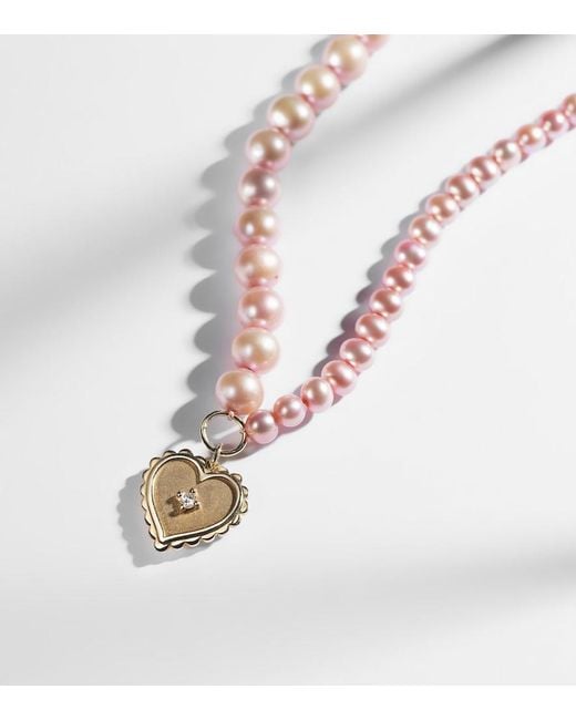 Sydney Evan White 14kt Gold Necklace With Pearls