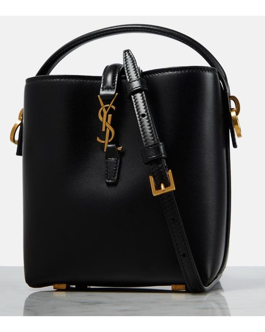 Saint Laurent Black Le 5 À 7 Mini Leather Bucket Bag