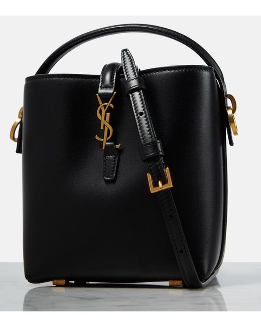 Saint Laurent Black Bucket-Bag Le 37 Mini aus Leder