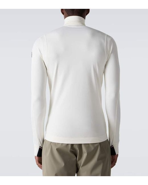 Moncler White High Performance Jersey Ski Top for men