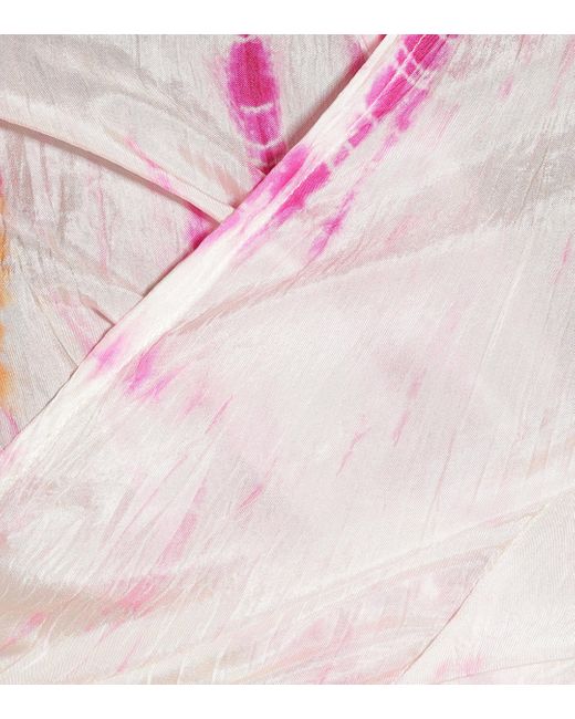 Top cache-cour imprime en soie Anna Kosturova en coloris Pink