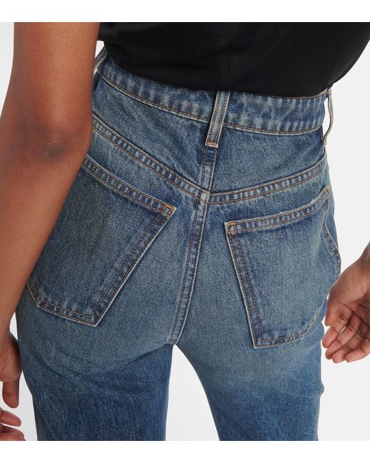 Jeans rectos Danielle de tiro alto Khaite de color Blue