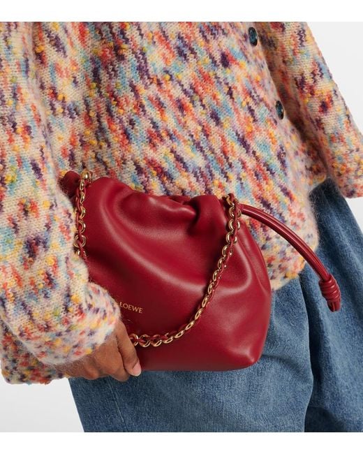 Loewe Red Clutch Flamenco Medium Aus Leder