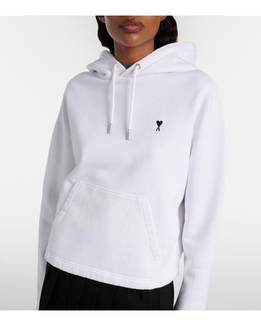 AMI White Ami De Cour Cotton Jersey Sweatshirt