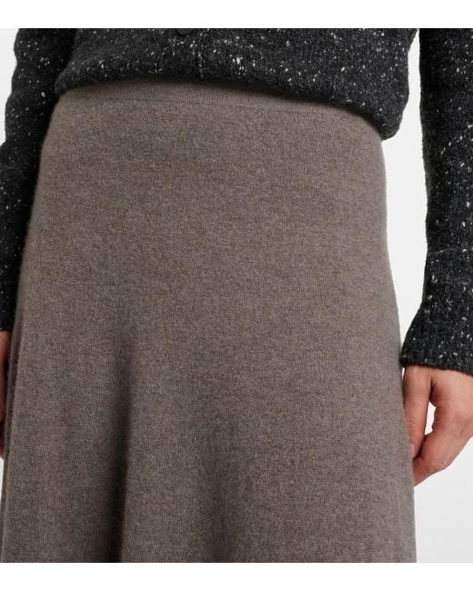 The Row Brown Masini Cashmere Midi Skirt