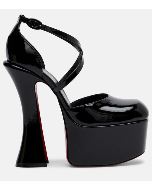 Christian Louboutin Black Aquadorcet Patent Leather Platform Pumps