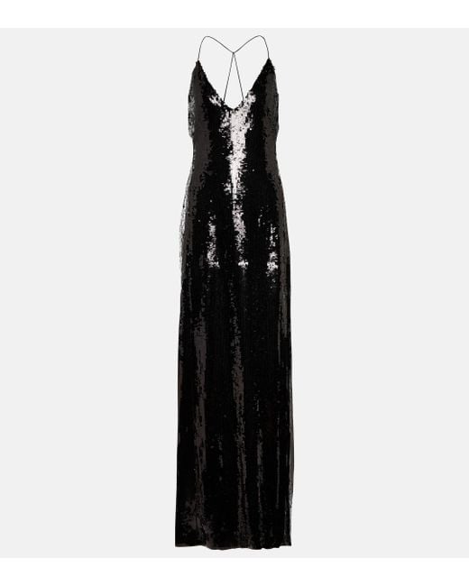 Nili Lotan Black Katie Sequined Gown
