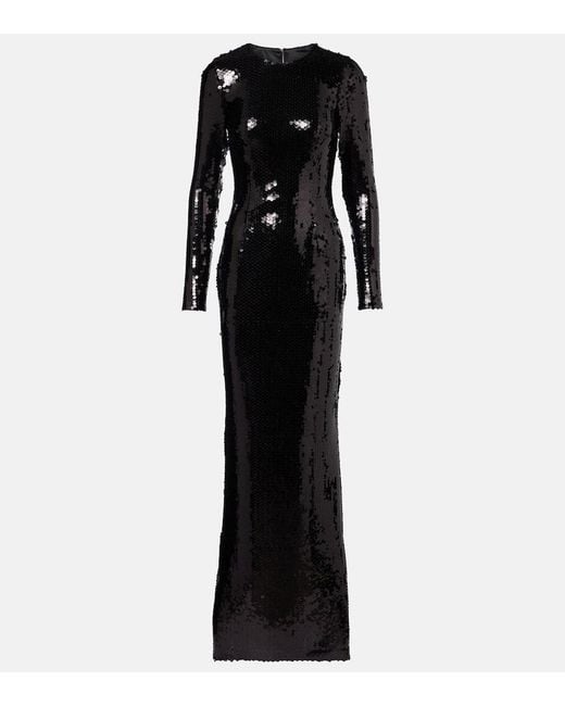 Dolce & Gabbana Black Sequined Gown