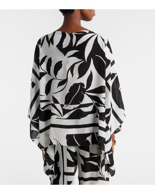 Max Mara Black Ambuto Printed Silk Blouse