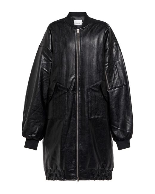Frankie Shop Oversized Faux-leather Bomber Jacket in Black | Lyst