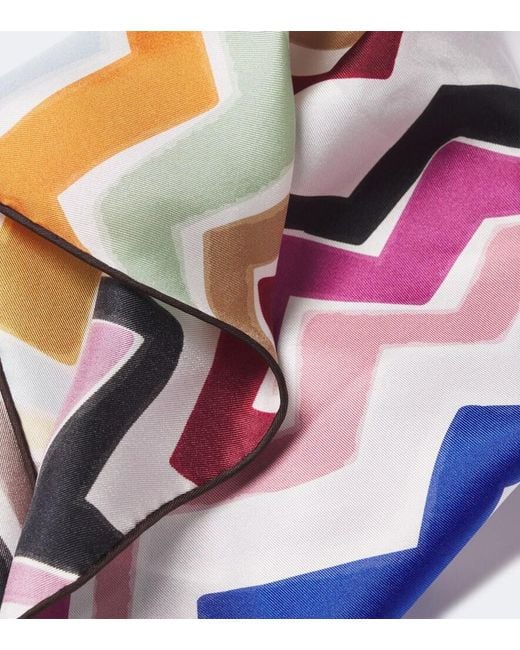 Missoni White Zigzag Silk Twill Scarf