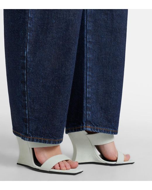 Alaïa Metallic Wave 110 Suede Wedge Mules