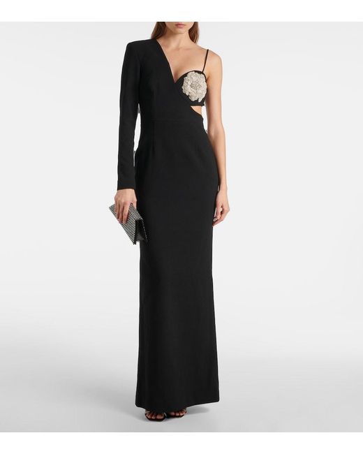 Rebecca Vallance Blue Sachiel Floral-Applique Gown