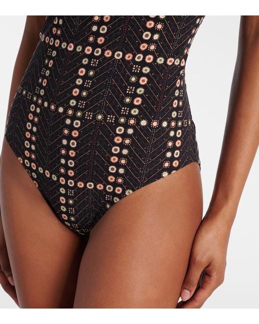 Isabel Marant Black Siciliyage Ruffled One-Shoulder Swimsuit