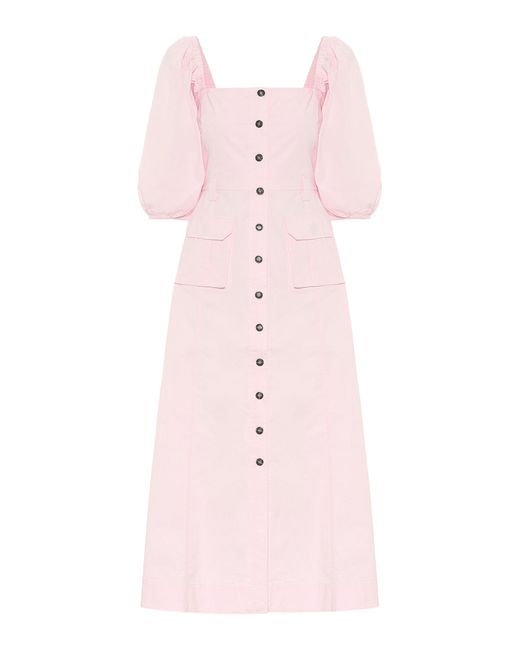 Ganni Cotton-blend Ripstop Midi Dress 