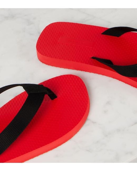 サンダル・ミュール [THE ROW] Dune Thong Sandals In Gros Grain Dune grosgrain thong sandals in black - The Row | Mytheresa
