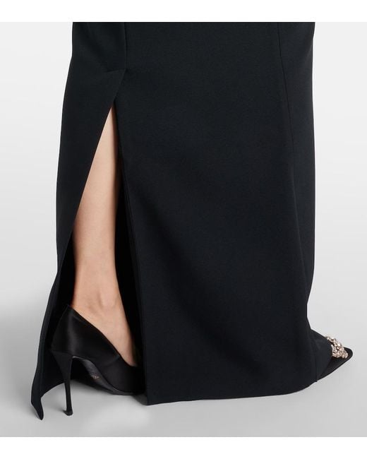 Safiyaa Black Holli Embellished Crepe And Satin Gown