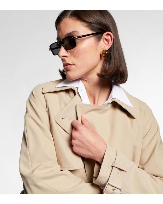 Cartier Brown Signature C Rectangular Sunglasses