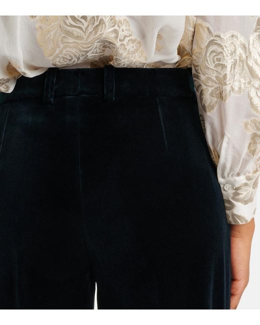 Chloé Black Cotton Velvet Flared Pants