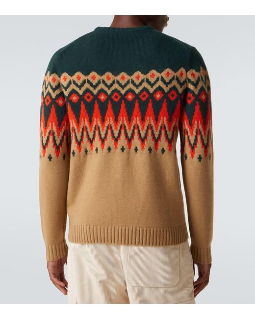 Bogner Orange Ron Fair Isle Cashmere Sweater for men