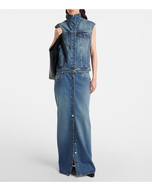Chaleco De Denim Alaïa de color Blue