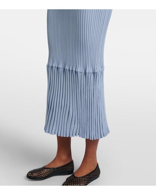 Proenza Schouler Blue Luiza Ribbed-Knit Sweater Dress