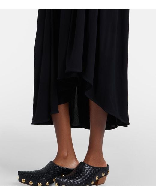 Bottega Veneta Black Asymmetric Crepe Jersey Cocktail Dress