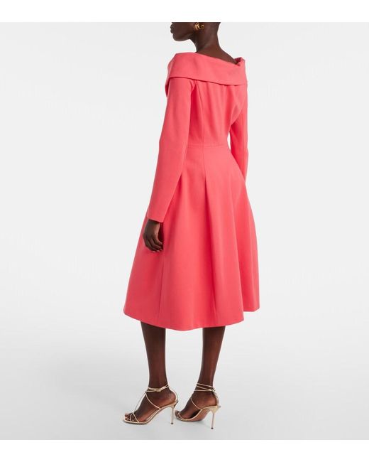 Dorothee Schumacher Red Off-Shoulder Midi Dress