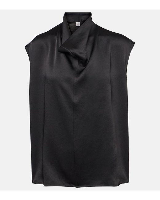 Totême Black Draped Top