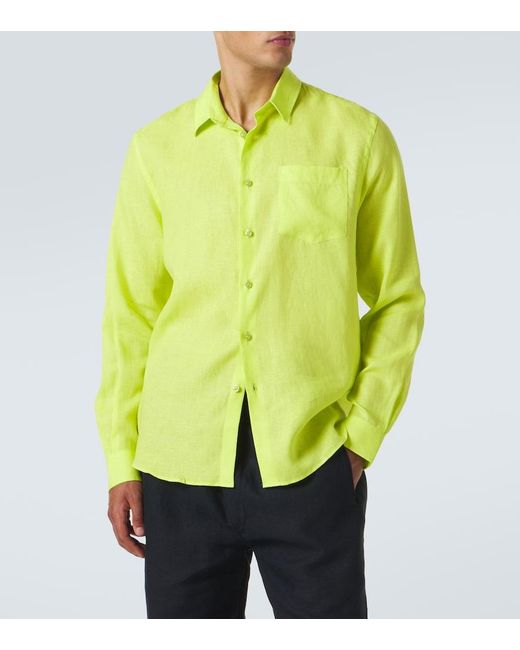 Vilebrequin Green Linen Shirt for men