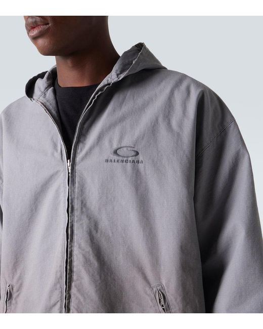 Chaqueta De Algodon Ripstop Balenciaga de hombre de color Gray