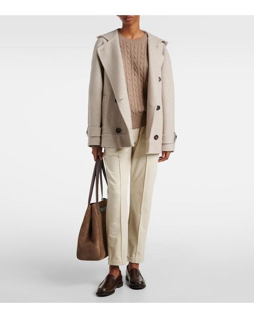 Brunello Cucinelli Brown Cotton-Blend Sweater