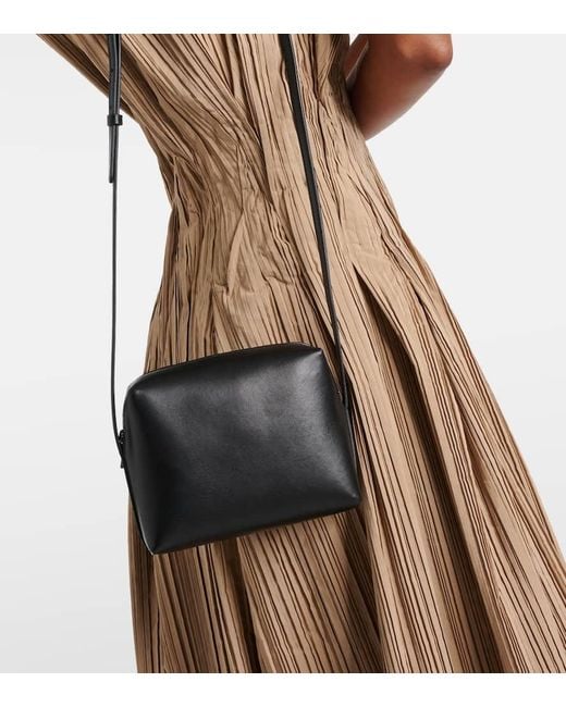 The Row Black Regent Leather Crossbody Bag